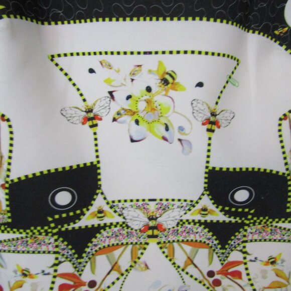 PICCIONE PICCIONE Made In Italy Colorful Abstract Print Dress with Bees--Size 42 - Picture 8 of 9